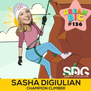 DBP 136: Champion Climber Sasha DiGiulian On Reaching New Heights In Life And For Female Athletes caricature